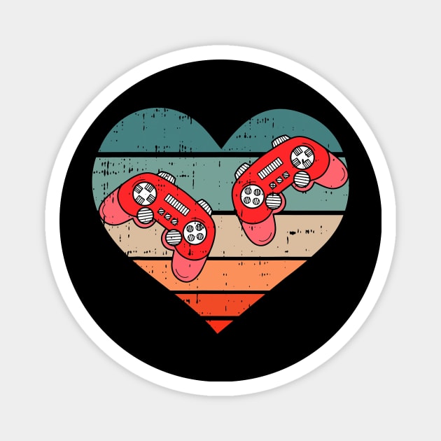 Video-game Controller Heart Valentines Day Cool Gaming Gamer Magnet by Neldy